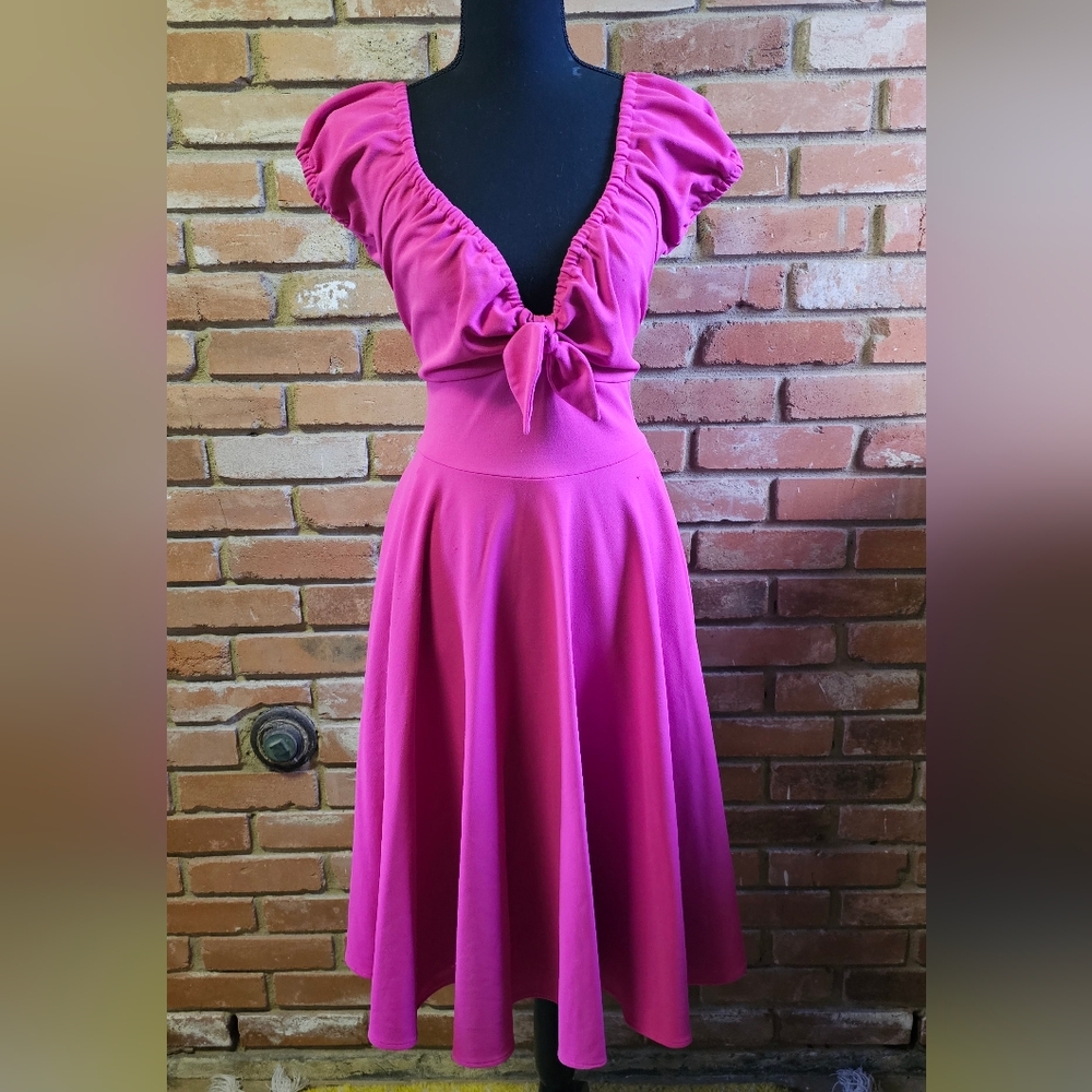 Pinup Couture Magenta Fit & Flare Dress – Retro Glam Style 💕